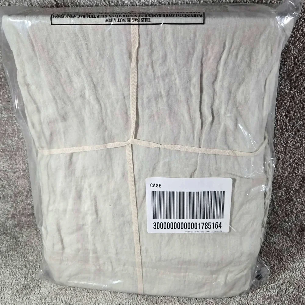 Anthropologie Linen Tie Top Curtain Neutral 108